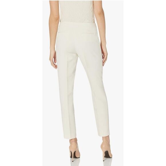Anne Klein AK  Womens 4 Straight Leg Pant White Cropped - Picture 2 of 9